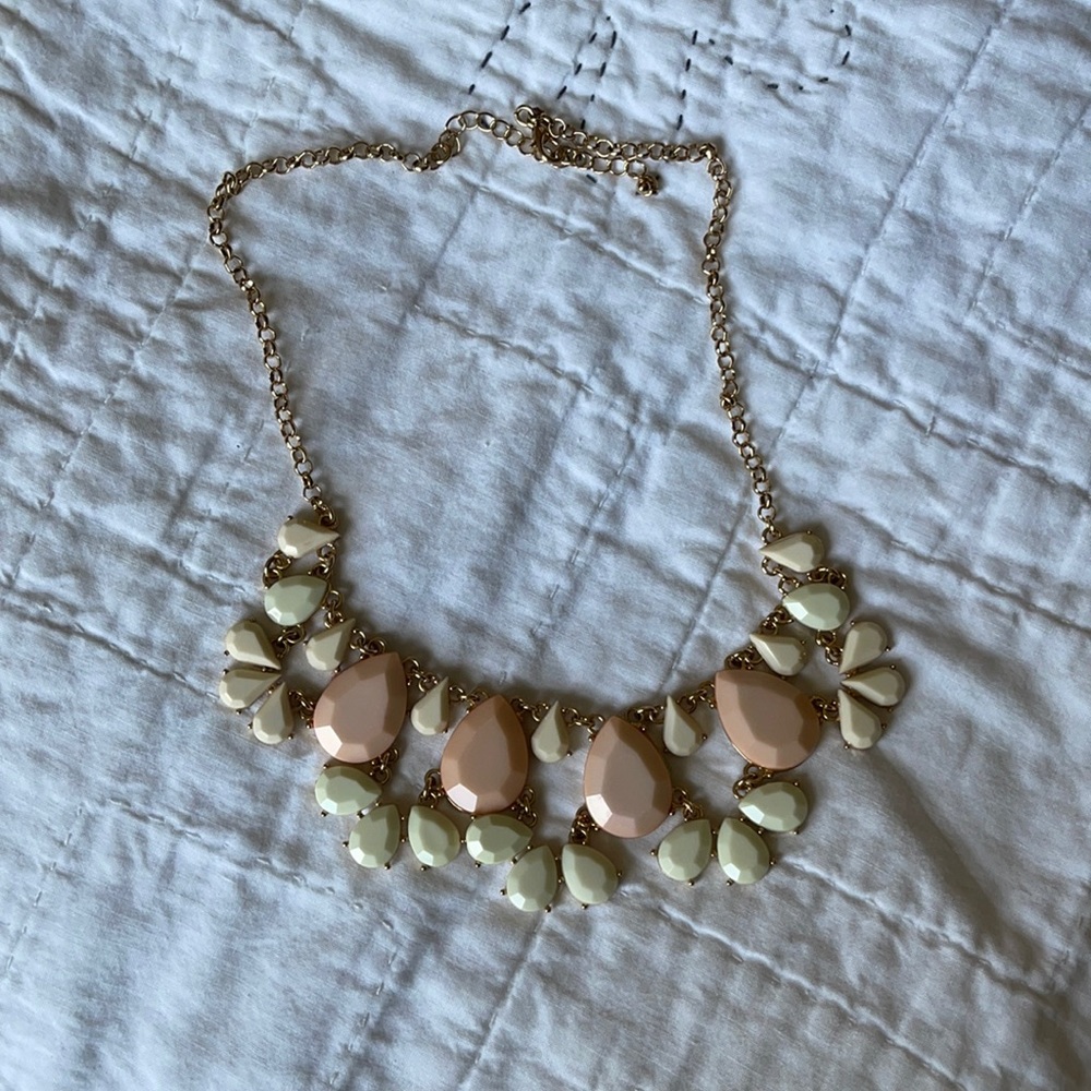 JCrew Statement Necklace - Coral and White